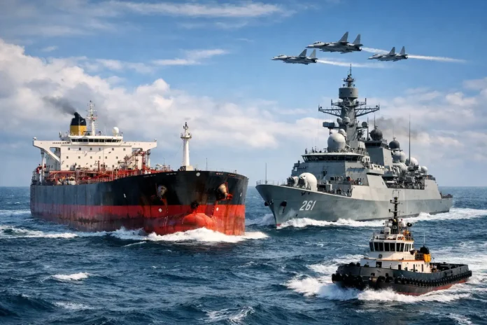 Oil Tanker Accompanied by Tughril Class Warship | dailynewstube.com