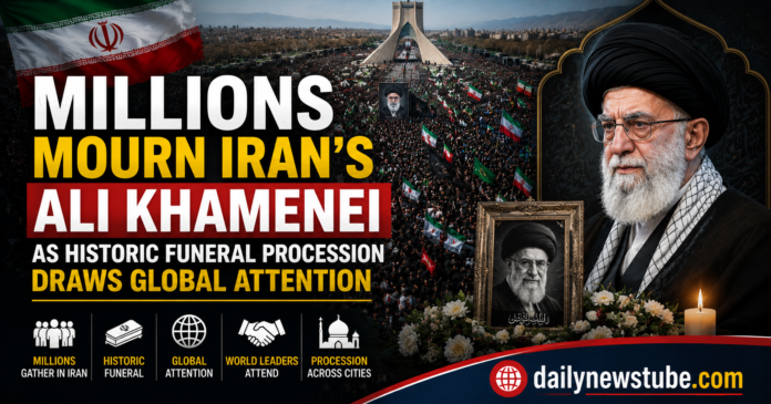 Millions Mourn Iran Ali Khamenei as Historic Funeral Procession Draws Global Attention | dailynewstube.com